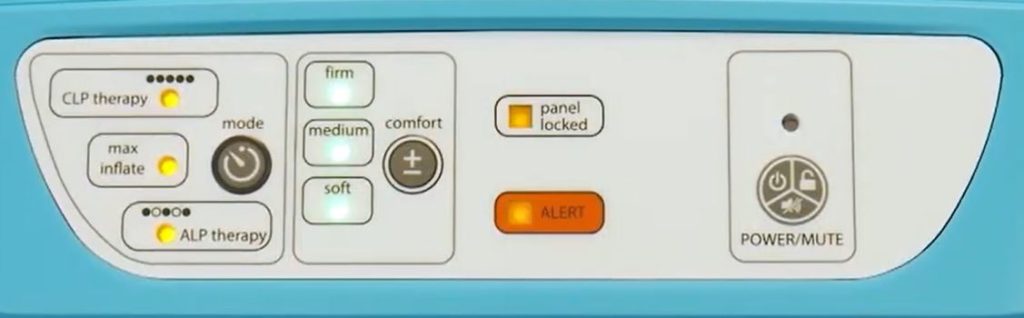 Medstrom Aria Dynamic Mattress Control Panel & Functionality Display